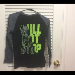 Black graphic tee shirt